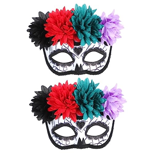 BESTYASH 2 Stk Maskerade Maske halloween masken halloweenmaske halloween-masken horror mask Blumenverzierungen Maskerade-Party-Maske Maskenverzierung Geisterfestmaske Plastik von BESTYASH