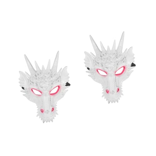 BESTYASH 2 Stück Drachenmaske Halloween Drachenmaske Cosplay Requisite Maskerade Drachenkopfmaske Karneval Drachenkopfmaske Karneval Drachen Cosplay Maske Cosplay Drachenmaske 3D von BESTYASH