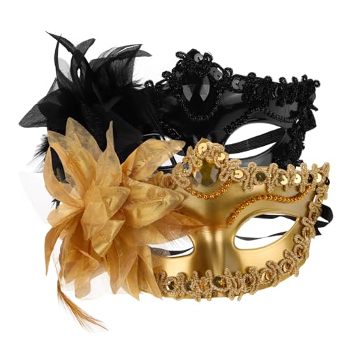 BESTYASH 2 Stück Halbmaske Maskerade Blumenmaske Dressing Up Masques Cosplay Maske Für Frauen Ball Dekorative Blumenmaske Frauen Maskerade Maske Partyzubehör Karnevalsmaske von BESTYASH