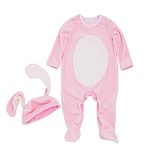 BESTYASH 2 Teiliges Kostü Mit Langen Ärmeln Im Hasen Design Für Jumpsuit Mit Bunny Ohren ütze Größe 59 S Für 0 3 Monate von BESTYASH