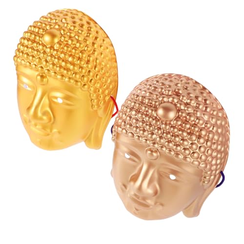 BESTYASH 2Pcs Neuheit Buddha Kopfmasken Für Halloween Partys Maskerade Und Karnevalskostümmaske Lustige Vollgesichtsmaske Für Erwachsene von BESTYASH