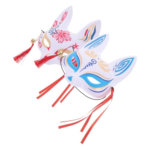 BESTYASH 2St Fuchs Maske Cosplay-Maske Fox Spirit Maske Halloween-Maske Maskierte Maske Maskenball Halloween japanische Maske Masken im japanischen Stil japanische masken süße Maske Plastik von BESTYASH