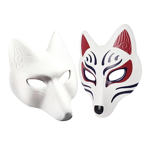 BESTYASH 2St Fuchs Maske halloween masken halloweenmaske kinder mask tier masken Maskerade Masken Masse Blankomasken zum Basteln Party leere Masken zum Dekorieren Masken für Erwachsene Eva von BESTYASH