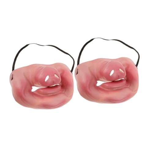 BESTYASH 2St Schweinenase-Maske Schweinemaske mit halbem Gesicht gruseliges Lustige Schweinsnasenmaske Karneval Schweinsnasenmaske Halloween- -Maske Schweinekopfmaske Emulsion von BESTYASH