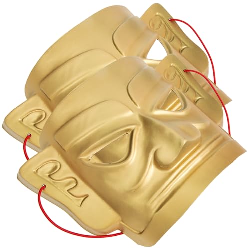 BESTYASH 2St Tanzmaske Maskenstütze Vollgesichtsmaske dekorative Halloween-Masken gruselige Maske halloween masken halloween gesichtsmaske Maskendekoration Party- PVC Golden von BESTYASH