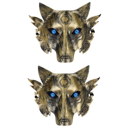 BESTYASH 2St Werwolf-Maske Wolf-Cosplay-Maske Therische Maske japanische Maske Fuchsmaske tierische Hülle Wolfsmaske gruselige maske Maskenparty Tiermaske Party-Maske Halloween-Maske PVC von BESTYASH