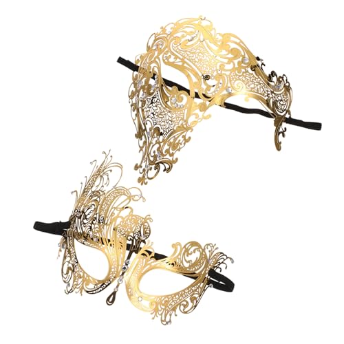 BESTYASH 2st Diamantmaske Aus Metall Multifunktions-halloween-maske Multifunktionsparty Dekorative Maskerademaske Dekorationen Für Maskerade-partys Diy-party Zarte Requisite Karnevalsmasken von BESTYASH