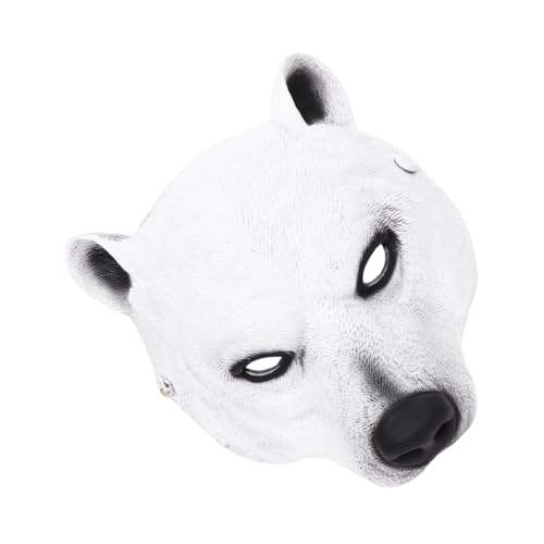 BESTYASH 2st Eisbär-maske Stütze Outfits Gesichtsmaske Für Halloween-party-gesicht Halloween-partybevorzugung Halloween-masken Selber Machen Kopfschmuck Für Den Abschlussball Kostüm Pu Weiß von BESTYASH