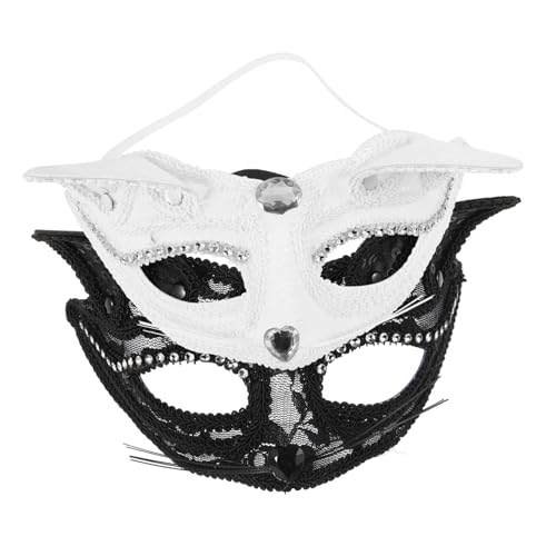 BESTYASH 2st Fuchs-spitzenmaske Fuchsohren Vollgesichtsmaske Halloween-mann x Kostüm Leuchtende Maske Riddler-maske Maske Aufleuchten Leichte Maske Volles Halloween Füchse Wolf Plastik von BESTYASH