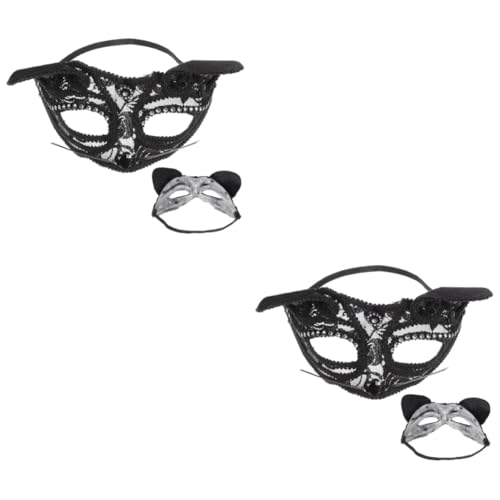 BESTYASH 2st Halbgesichtige Prinzessinnenmaske Dekorative Fuchsmaske Party-maske Cosplay-maske Für Frauen Katzen-maskerade-maske Karnevalsmasken Maskerade Masken Exquisite Halbmaske Spitze von BESTYASH