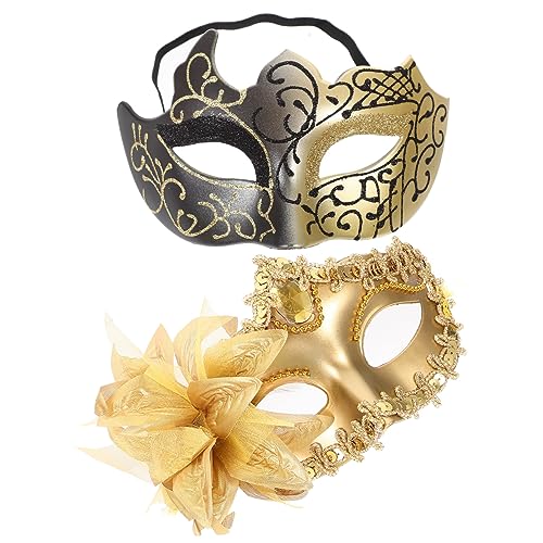 BESTYASH 2st Halloween-paarmasken Maskerade Maske Requisit Lustige Partymaske Venezianische Maske Für Frauen Karnevalskostüm Maske Karneval Ball Masken Maskerade-maske Für Paare Plastik von BESTYASH