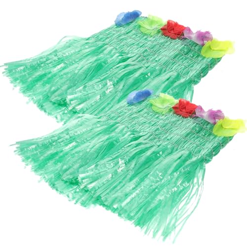 BESTYASH 2st Hawaiianisches Röhrenoberteil Schwimmbad Luau-outfits Für Frauen Kostüm Strand Party-banner Ballongirlande Für Die Luau-party Grasröcke Für Hula-corsage Green Plastik von BESTYASH