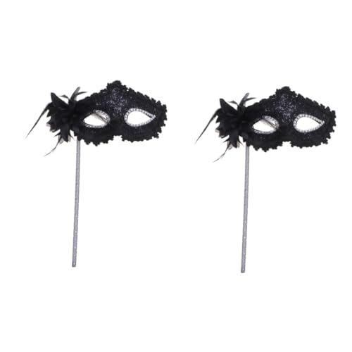 BESTYASH 2st Maskerade Abschlussball Maske Venezianische Masken Spitze Cosplay-masken Zahnersatz Falsche Zähne Karnevalsmaske Mit Stock Karneval Ball Masken Karnevalsmasken Hochzeitsmasken von BESTYASH