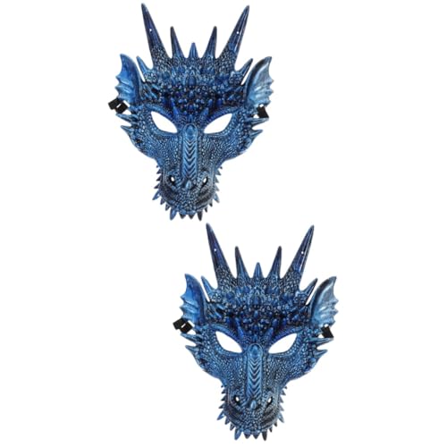 BESTYASH 2st Tierische Drachenmaske Karneval Drachenkopf Maske Drachen-gesichtsmaske Drachen Halbgesichtsmaske Halloween-drachenmaske Cosplay-drachenmaske Drachen-cosplay-maske Plastik von BESTYASH