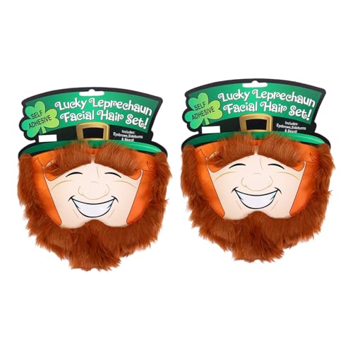 BESTYASH 2st Weihnachtsmann Bart Kostüme Für Erwachsene Maskerade-Maske Damen Gefälscht Aufkleber Haarkostüm Foto St. Patrick Plüsch Falscher Schnurrbart Dekorationen Männer Orange Textil- von BESTYASH