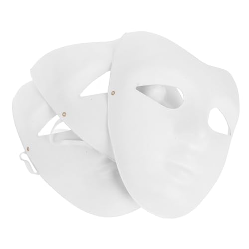 BESTYASH 3 Stück Bequeme Gesichtsmaske Für Den Täglichen Gebrauch Maskerademaske Für Halloween Weiße Maske Für Cosplay Weiße Maske Mit Elastischem Seil von BESTYASH