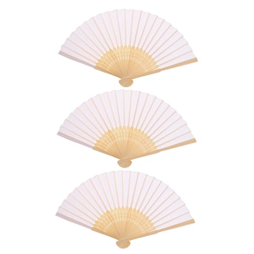 BESTYASH 3 Stück Faltbare Bambusfächer zum Selbstgestalten Handliche Leichte und Stabile DIY Fächer für Performance Dekoration und Kreative Nutzung Weiße Oberfläche Handgehalten BESTYASH 3 Stück Faltbare Bambusfächer zum Selbstgestalten Handliche Leichte und Stabile DIY Fächer für Performance Dekoration und Kreative Nutzung Weiße Oberfläche Handgehalten von BESTYASH