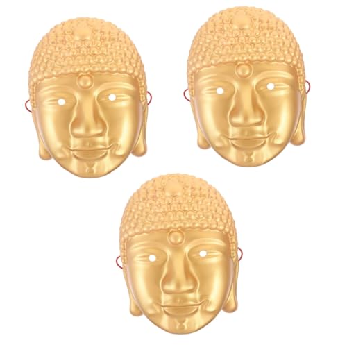 BESTYASH 3St Buddha-Kopfmaske kleines Buddha-Gesicht Masken verkleiden Buddha-Figur Halloween-Kostümmaske Buddha-Maske halloween masken halloweenmaske Schutzmaske Masken für Maskerade PVC von BESTYASH