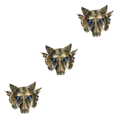 BESTYASH 3St Werwolf-Maske Wolfsmaske gruselige maske Maskenball-Maske Cosplay Maske Wolf Maskenparty Wolf-Cosplay-Maske Abschlussball Maske Halloween-Masken Cosplay-Requisiten PVC von BESTYASH