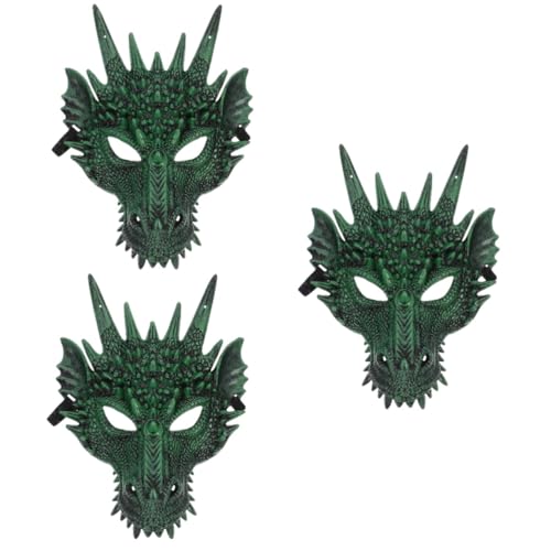 BESTYASH 3st Tierische Drachenmaske Drachen-gesichtsmaske Drachen-cosplay-maske Dinosaurierkostüm Bärenmaske Halloween-maske Drachenmaske Für Kinder 3d-drachenmaske Halloween-drache Plastik von BESTYASH