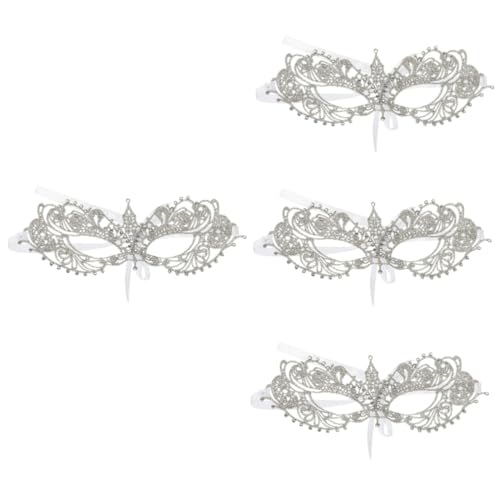 BESTYASH 4 Stück Diamant Aushöhlen Maske Tanzparty-maske Venezianisches Kostümzubehör Halloween Venezianische Masken Für Frauen Abschlussball-masken Abschlussball Requisiten Outfit Bohren von BESTYASH