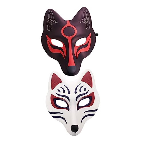 BESTYASH 4 Stück Fuchs Maske Häschen-halloween Fuchsmaske Volles Gesicht Cosplay-party-maske Japanische Masken Fuchs-kostümzubehör Katzenfrauenmaske Fuchs Cosplay-zubehör Tiermasken Eva von BESTYASH