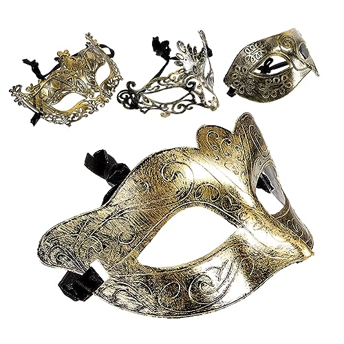 BESTYASH 4 Stück Halloween-Maske maskerade auge Partykostüm Retro-Maskerade-Maske Halloween-Dekor halloween masken halloweenmaske Masken im japanischen Stil Kopfbedeckung anziehen Plastik von BESTYASH