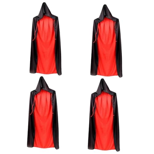 BESTYASH 4 Stück Halloween-Umhang Halloween umhang Halloween Costume Halloween Dekoration Black Cape Halloween Outfits Cosplay-Outfits Teufelskostüm Langer Umhang Cosplay-Umhang Gestrick von BESTYASH