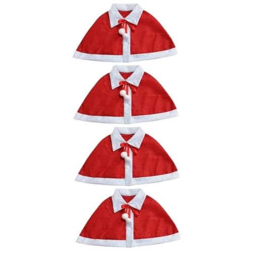 BESTYASH 4 Stück Schal -outfits Für Mädchen Umhang Für Die Weihnachtsfeier Kinderkleidung Weihnachtsmantel Für Kinder Umhänge Für Kinder Kleidung Für Babymädchen Rot Goldener Samt von BESTYASH