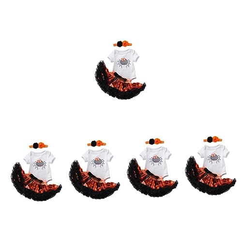 BESTYASH 5 Sätze Halloween-kleideranzug Mädchen Strampler -halloween-kostüme -kit Kleidung Für Babymädchen Säuglingskleidung Halloween-outfits Für Babys Kleidung Baumwolle von BESTYASH