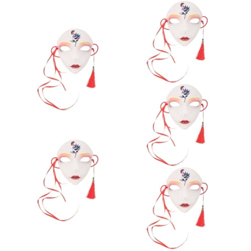 BESTYASH 5 Stück Hanfu Maske Streichmaske Deko Maske Requisite Maskerade Maske Für Erwachsene Halloween Dekoration Cosplay Maske Quastenmaske Party Gesichtsmaske Lustige Maske von BESTYASH