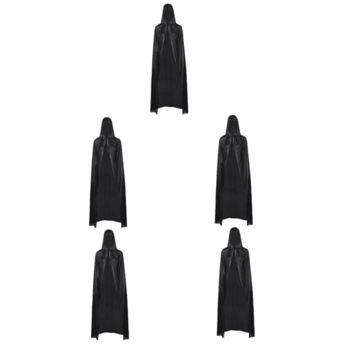 BESTYASH 5St Vampir-Umhang Halloween-Cosplay-Kostüm Poncho mit Kapuze Schwarze Outfits Halloween Cape Halloween Costume Kleidung Halloween-Cosplay-Requisiten Vampire Cosplay Umhang Stoff von BESTYASH