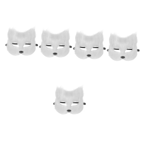 BESTYASH 5st Fuchs Maske Fuchsmaske Tiermaske Halbgesichtsmaske Maskerade-party-maske Cosplay-partymaske Party-fuchs-maske Halbe Gesichtsmaske Fuchs-maske-requisite Cosplay-maske Flaum Weiß von BESTYASH