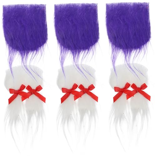 BESTYASH 6 Sätze Puppenbart makramee holzperlen Gnomes Puppenstile Kostüm Schnurrbart Bartwachstumsset falsche Schnurrbärte Bart Shampoo Puppe zotteliger Bart Holzzwerge Perle Polyester von BESTYASH