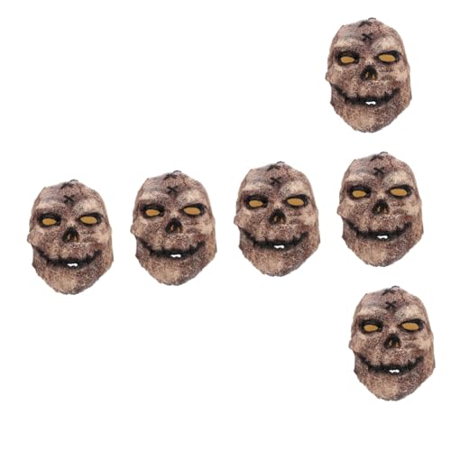 BESTYASH 6 Stk Vogels Cheuche Maske Jäger Halloween Grusel Spukhaus Requisiten Gespenstisch Vogelscheuche Kostüm Zombie-kopf Clown Cosplay-maske Schädelmaske Gesicht Dekor Leistung Emulsion von BESTYASH