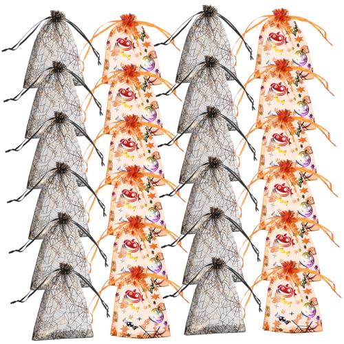 BESTYASH 60 Stück Halloween-Geschenktüte Halloween -Taschen für Süßigkeiten Kordelstring -Taschen für Spinnen Süßigkeitenbeutel aus Organza BESTYASH 60 Stück Halloween-Geschenktüte Halloween -Taschen für Süßigkeiten Kordelstring -Taschen für Spinnen Süßigkeitenbeutel aus Organza von BESTYASH