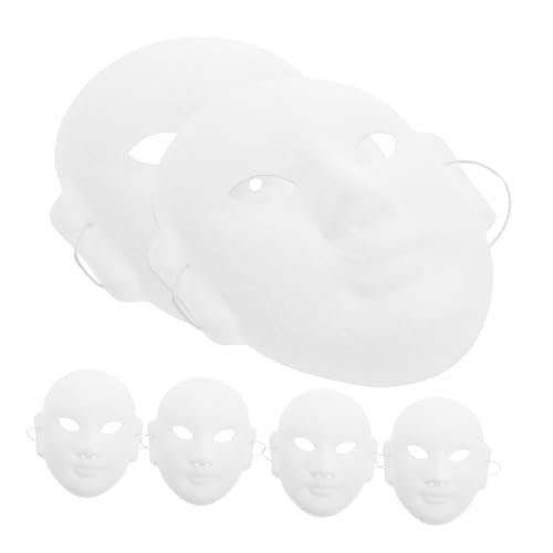 BESTYASH 6St Handgezeichnete Gesichtsmaske halloween maske bemalbare Masken zum Basteln Maskerade Masken Masse Feiertagskunsthandwerksmaske Vollkunstmaske karneval party maske Papier Weiß von BESTYASH