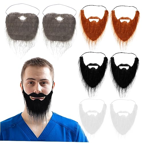 BESTYASH 8 STK Bart Anzug Fake Beard Fake Schnurrbart Fasching Schnurrbart Faschingsbart Beard Set falscher Bart Schnurrbart Falscher Bart für Männer Karnevalskostüme chemische Faser von BESTYASH