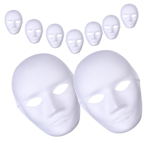 BESTYASH 9st Umweltfreundliche Papierzellstoffmaske Handgemachte Leere Masken Maske Selber Machen Partymaske Bemalbare Maske Papiermasken Masken Für Erwachsene Diy-masken Maskenstütze Weiß von BESTYASH