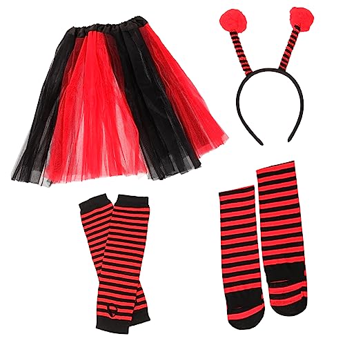 BESTYASH Damen Kostü Set Mit Haarreifen Tutu Rock Strümpfen Und Armschützern Perfekt Für Karneval Fasching Und Kostümpartys Größe/Rock 40cm Strümpfe 70cm von BESTYASH