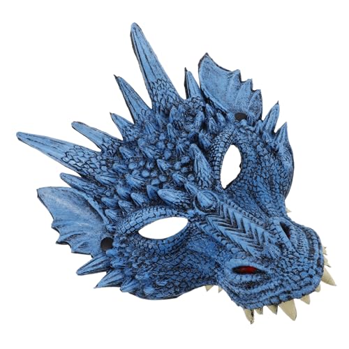 BESTYASH Drachenmaske Für Erwachsene Kostüm Requisite Blau Ideal Für Halloween Maskerade Cosplay Und Karneval Hochwertiges Verkleidungszubehör Für Unvergessliche Auftritte von BESTYASH