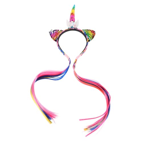 BESTYASH Einhorn Haarreif mit Abnehmbarer Perücke für Mädchen Robustes Kunststoff Stirnband Vielseitiges Cartoon Haarschmuck für Halloween Partys und Kinderveranstaltungen BESTYASH Einhorn Haarreif mit Abnehmbarer Perücke für Mädchen Robustes Kunststoff Stirnband Vielseitiges Cartoon Haarschmuck für Halloween Partys und Kinderveranstaltungen von BESTYASH