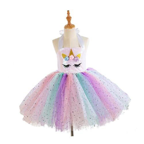 BESTYASH Einhorn Pailletten Tutu Kleid Mädchen Geburtstags Outfit Cosplay Kostüm Festliche Kleidung Mädchenröcke Für Partys Und Feiern Sx Inkl Haarreif Jahre von BESTYASH