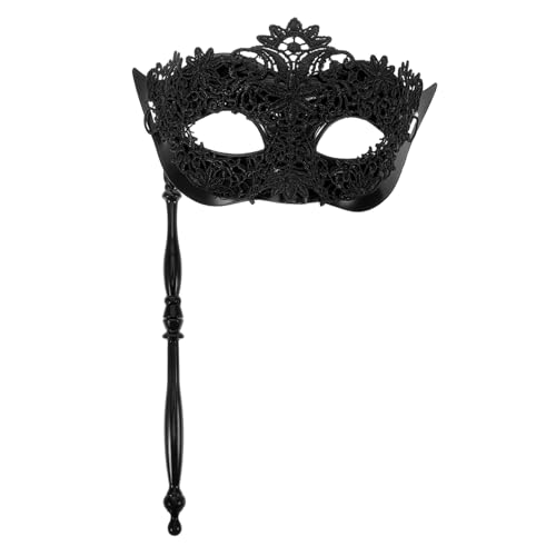 BESTYASH Elegante Spitzen Maskerade Maske Mit Stock Für Frauen Venezianische Handmaske Für Karneval Halloween Abschlussball Und Maskenpartys Stilvolles Kostümzubehör von BESTYASH