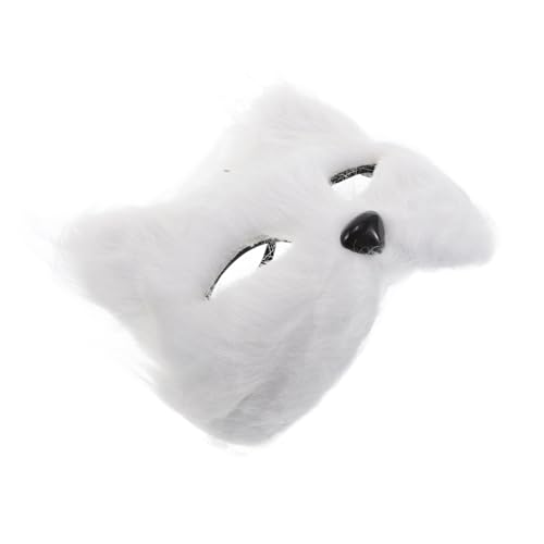 BESTYASH Fuchsmasken Halbes Gesicht Tiermasken Künstliche Fuchsgesichtsmasken Plüschkatzenfuchs Maskerademasken Für Halloween Karneval Cosplay Party von BESTYASH