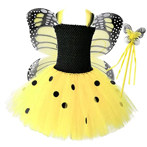 BESTYASH Gazerock für Mädchen Schmetterlingskostüm Mädchen Tutu-Rock für Mädchen Tüllrock für Mädchen halloween kleidung kinderkleider Partyrock für Mädchen Röcke für Mädchen Yellow von BESTYASH