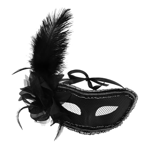 BESTYASH Gefiederte Maskerade Maske Venezianische Spitzenmaske Gefiederte Maske Halloween Maske Für Frauen Maskerade Party Kostüm Cosplay von BESTYASH