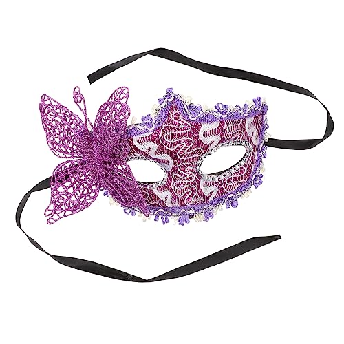 BESTYASH Halbgesichtsmaske Mit Schmetterling Strass Maske Augenmaske Grasmaske Venezianische Frauenmasken Goldmaske Maskerade Spitzenmaske Maskenballmaske Venezianische von BESTYASH