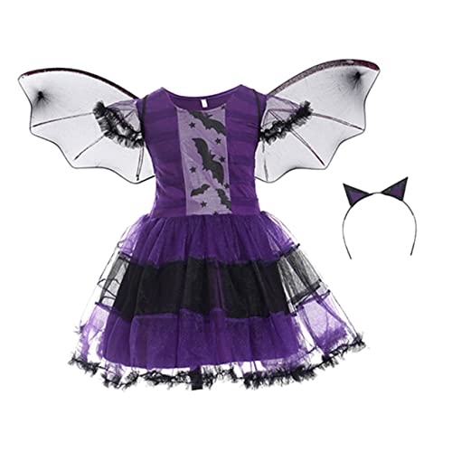 BESTYASH Halloween Kostüm Mit Umhang Hexen Cosplay Outfit Für Halloween Rollenspiele Und Fasching Mit Bat von BESTYASH