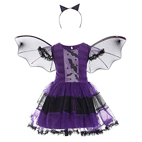 BESTYASH Halloween Kostüme Kleinkinder 1 Set Halloween Umhang Cosplay Kostü Für Ädchen Ideal Für Halloween Feiern Bühnenaufführungen Und Party Zubehör Mit Bat Design Perfektes Kostü Für Kleine Hexen von BESTYASH